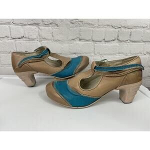 Rovers 51003 Domitilla Beige Tell Blue Summer Court Shoes Size 40 Heel Shoe